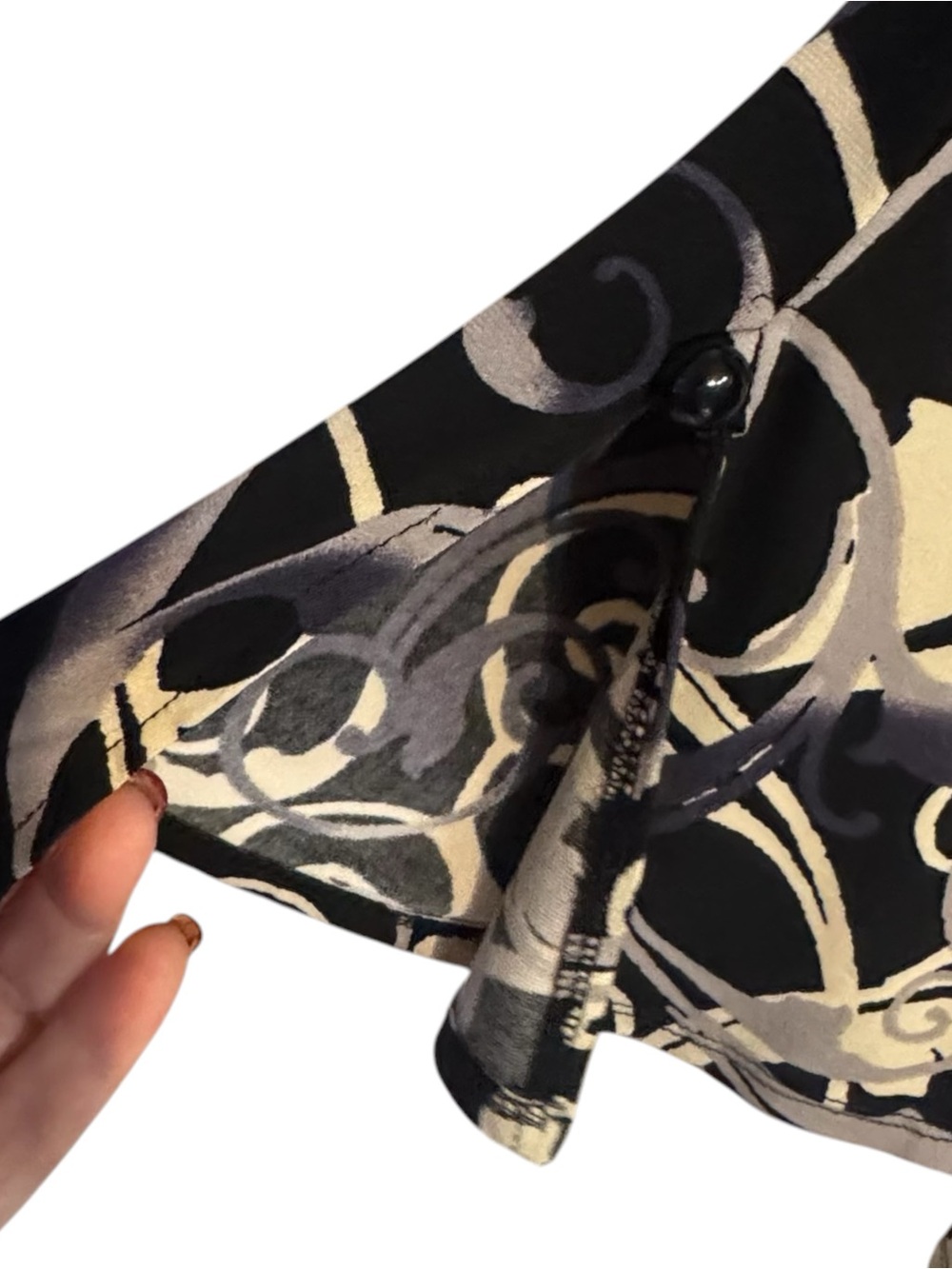 ANTTHONY BLACK PURPLE & CREAM SWIRL PRINT TUNIC TOP PLUS: 2X #Z - Picture 4 of 7
